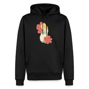 Blumen Schwangerschaft Schwanger Geburt Geschenk - Männer Premium Bio Hoodie - Schwarz - Vorne - Nico (187cm)