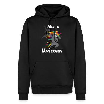 Einhorn Ninja Dabbing - Männer Premium Bio Hoodie - Schwarz - Vorne - Nico (187cm)