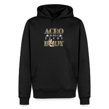 Dearadh Bronntanais do Chách - Men’s Premium Organic Hoodie - black - Front - Nico (187cm)