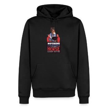 Pferde Therapie - Männer Premium Bio Hoodie - Schwarz - Vorne - Nico (187cm)