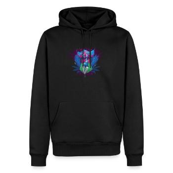 Rêveur dans son monde de rêve - Sweat à capuche Premium bio Homme - noir - Devant - Nico (187cm)