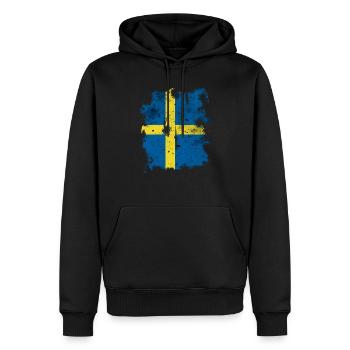 Suède - Sweat à capuche Premium bio Homme - noir - Devant - Nico (187cm)