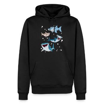 Hammerhai Weißer Hai Tigerhai Haifisch Walhai - Männer Premium Bio Hoodie - Schwarz - Vorne - Nico (187cm)
