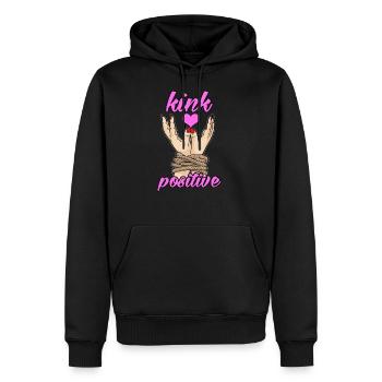 KINK POSITIVE BDSM Bondage fesseln versaut fetisch - Männer Premium Bio Hoodie - Schwarz - Vorne - Nico (187cm)