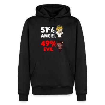 Les anges et les diables anges de la relation - Sweat à capuche Premium bio Homme - noir - Devant - Nico (187cm)