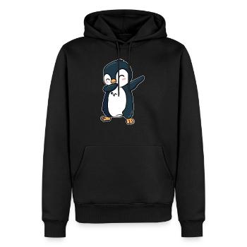 Dabbing Pingouin - Sweat à capuche Premium bio Homme - noir - Devant - Nico (187cm)