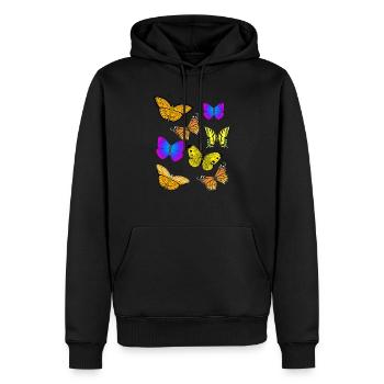 Schmetterlinge - butterfly - Shirt - Männer Premium Bio Hoodie - Schwarz - Vorne - Nico (187cm)