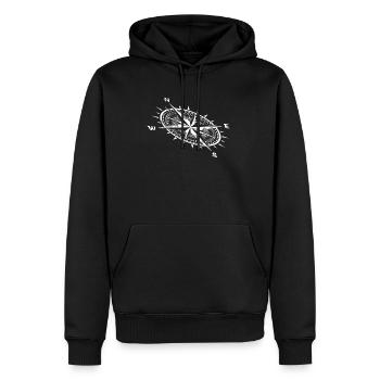 Compass - Men’s Premium Organic Hoodie - black - Front - Nico (187cm)