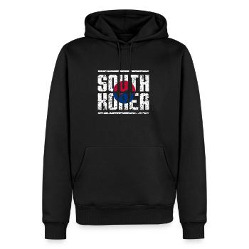 Corée du Sud Corée du Sud Armoiries d'Asie - Sweat à capuche Premium bio Homme - noir - Devant - Nico (187cm)