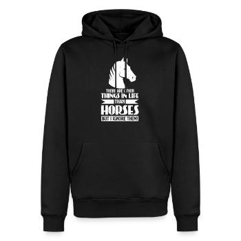 Pferd Spruch Lustig Geschenk Lustig Pferde - Männer Premium Bio Hoodie - Schwarz - Vorne - Nico (187cm)