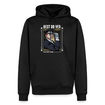 Taxi - Männer Premium Bio Hoodie - Schwarz - Vorne - Nico (187cm)