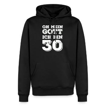 Oh mon Dieu Je suis 30 anniversaire Idée cadeau - Sweat à capuche Premium bio Homme - noir - Devant - Nico (187cm)