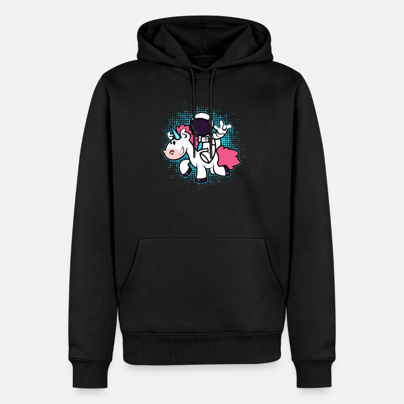 Astronaut Einhorn - Männer Premium Bio Hoodie - Schwarz