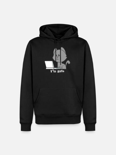Cat Laptop - Men’s Premium Organic Hoodie - black