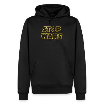 Stop Wars - Sweat à capuche Premium bio Homme - noir - Devant - Nico (187cm)