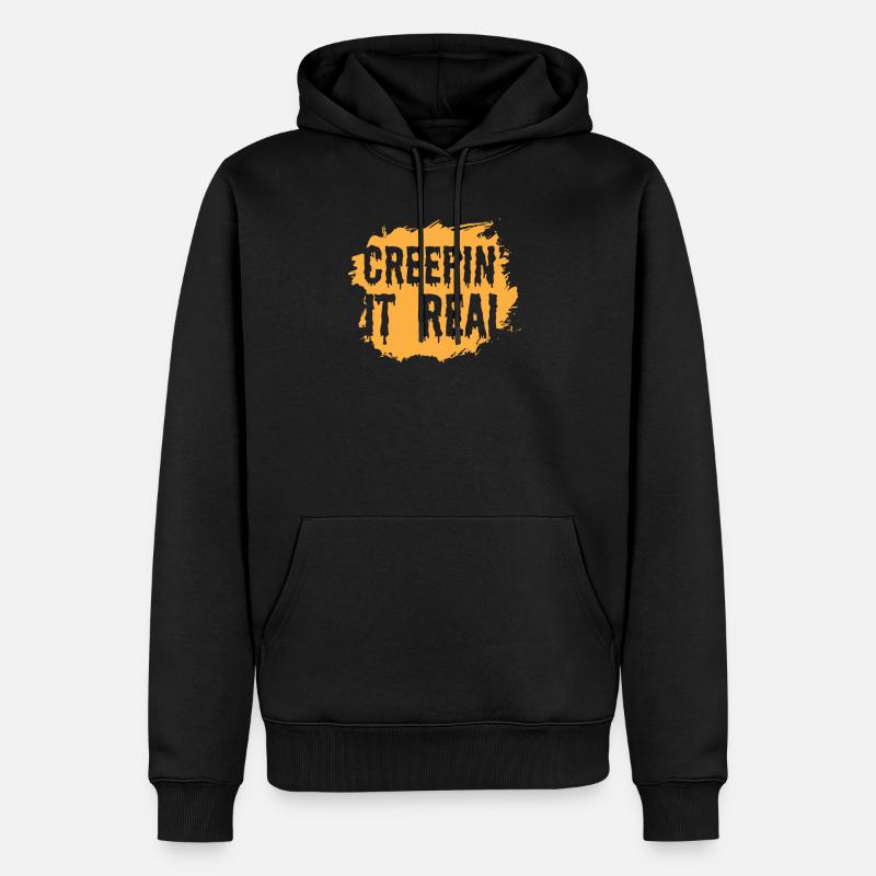 Creepin it real - conception d'Halloween - Sweat à capuche Premium bio Homme - noir