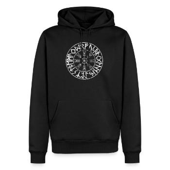 Helm of Awe Viking terror runes characters - Men’s Premium Organic Hoodie - black - Front - Nico (187cm)