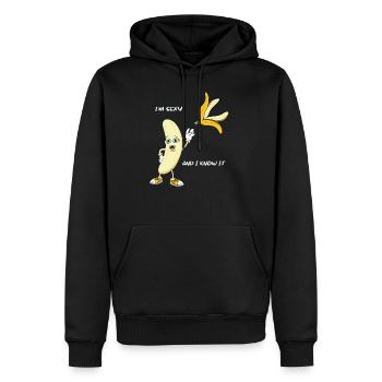 Witziges Bananen Striptease T-Shirt Geschenk - Männer Premium Bio Hoodie - Schwarz - Vorne - Nico (187cm)