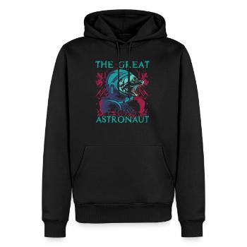 Cadeau cool loup astronomie - Sweat à capuche Premium bio Homme - noir - Devant - Nico (187cm)