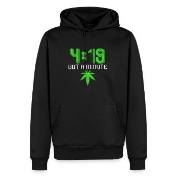 4:19 Vous avez une minute | Cadeau de feuille de cannabis - Sweat à capuche Premium bio Homme - noir - Devant - Nico (187cm)