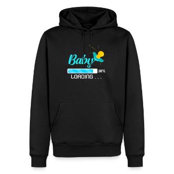 Schwangerschaft - Männer Premium Bio Hoodie - Schwarz - Vorne - Nico (187cm)