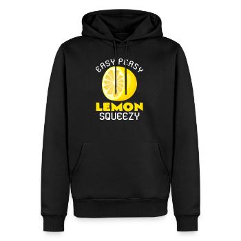 Zitrone - Männer Premium Bio Hoodie - Schwarz - Vorne - Nico (187cm)