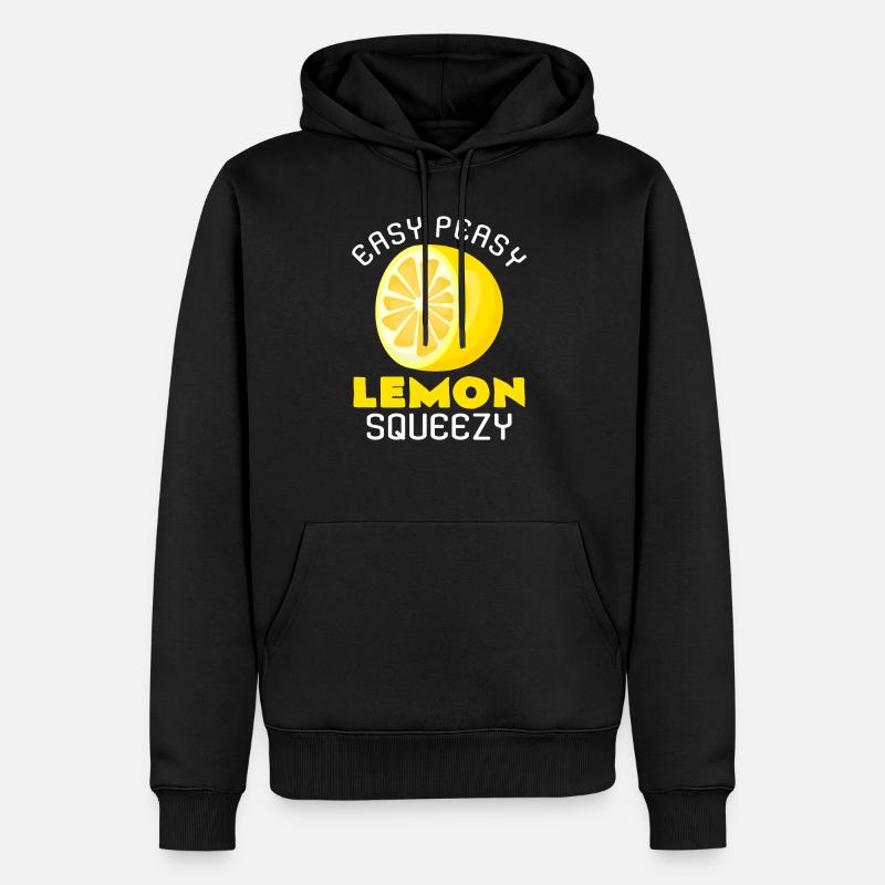 Zitrone - Männer Premium Bio Hoodie - Schwarz