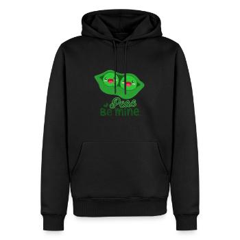Peas Be Mine | Erbsen Wortspiel Vegetable Geschenk - Männer Premium Bio Hoodie - Schwarz - Vorne - Nico (187cm)