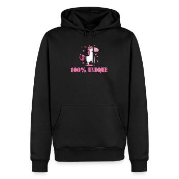 100 % unique licorne équitation Cavalier Cadeau - Sweat à capuche Premium bio Homme - noir - Devant - Nico (187cm)
