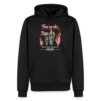 Cooler Feuerwehr Papa Feuerwehrmann Geschenk - Männer Premium Bio Hoodie - Schwarz - Vorne - Nico (187cm)