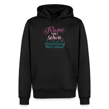 Les rêves sont agréables de les réaliser encore bien - Sweat à capuche Premium bio Homme - noir - Devant - Nico (187cm)