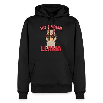 No Drama Llama - Männer Premium Bio Hoodie - Schwarz - Vorne - Nico (187cm)