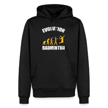 Badminton Evolution Federball Sport - Men’s Premium Organic Hoodie - black - Front - Nico (187cm)