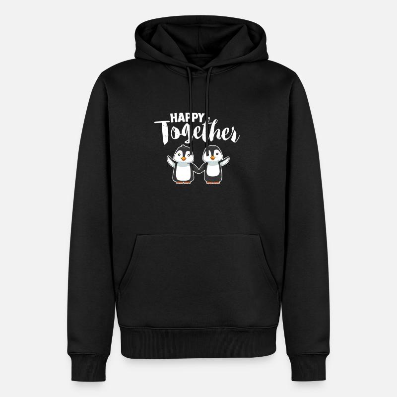 Freundschaft - Männer Premium Bio Hoodie - Schwarz