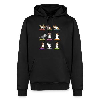 Méditation Yoga Cochon d'Inde Cadeau Yogi Namaste - Sweat à capuche Premium bio Homme - noir - Devant - Nico (187cm)