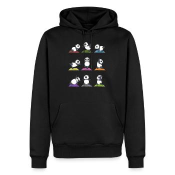 Cadeau de méditation yoga panda Yogi Namaste Zen - Sweat à capuche Premium bio Homme - noir - Devant - Nico (187cm)