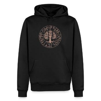 Yggdrasil Baum des Lebens Futhark Runen Wikinger - Männer Premium Bio Hoodie - Schwarz - Vorne - Nico (187cm)