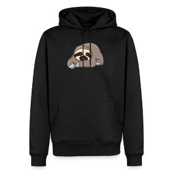 Sloth Relax Lazy Sweet Animal Love Gift - Men’s Premium Organic Hoodie - black - Front - Nico (187cm)