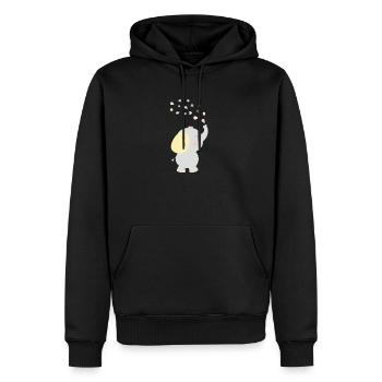 Eléphant - Sweat à capuche Premium bio Homme - noir - Devant - Nico (187cm)
