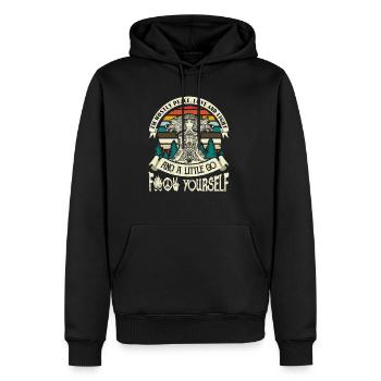 Yoga Cours de Yoga Professeur de Yoga Médiation Cadeau Chakra - Sweat à capuche Premium bio Homme - noir - Devant - Nico (187cm)