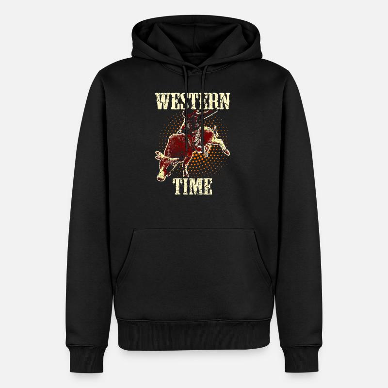 Rodéo équestre dans l'ouest du Texas - Sweat à capuche Premium bio Homme - noir