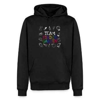 Team Kindergarten - Männer Premium Bio Hoodie - Schwarz - Vorne - Nico (187cm)