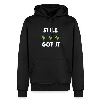 Cardio chirurgical patient - bypass rythme cardiaque pouls - Sweat à capuche Premium bio Homme - noir - Devant - Nico (187cm)
