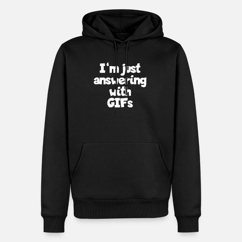 Répondre à un message texte GIF Chat Cadeau - Sweat à capuche Premium bio Homme - noir