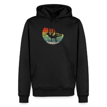 montée - Sweat à capuche Premium bio Homme - noir - Devant - Nico (187cm)