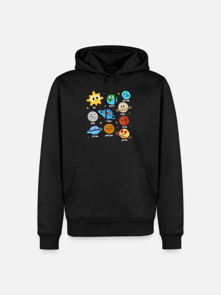 Planet galaxy solar system universe - Men’s Premium Organic Hoodie - black