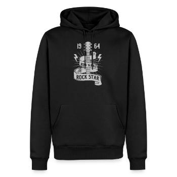 Rock Star Est. 1964 chemise guitare 55e anniversaire - Sweat à capuche Premium bio Homme - noir - Devant - Nico (187cm)