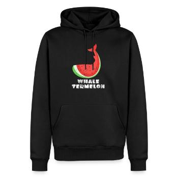 Watermelon Whale Abstract art gift idea - Men’s Premium Organic Hoodie - black - Front - Nico (187cm)