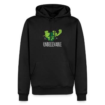 Turtle Turtle Incredible shell on back - Men’s Premium Organic Hoodie - black - Front - Nico (187cm)