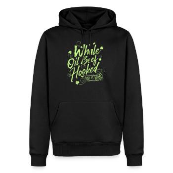 "Well I'll be.." - Whale Oil Beef Hooked print - Men’s Premium Organic Hoodie - black - Front - Nico (187cm)